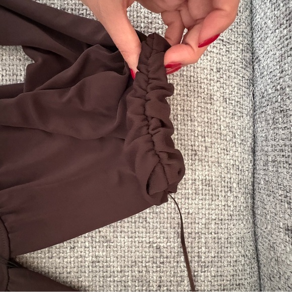 BNWT Zara Chocolate Long Dress with Shoulder Pads – Size M - Picture 15 of 16